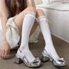 Female Spring and Autumn Everything Lovely Bow Lace Lace Calf Pile Pile Socks