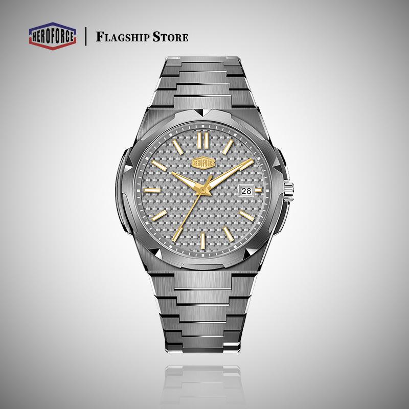 HeroForce 5004TK Men's Quartz Steel Band Wristwatch - Elegant, High-End Design