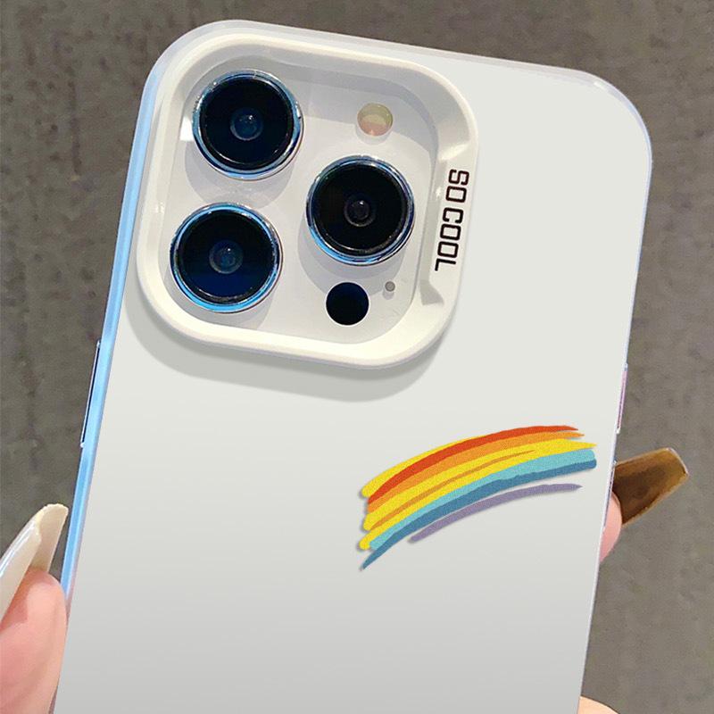 Радужный серебристый чехол для iPhone 13/14 Pro/15 Pro Max/16 Pro/17
