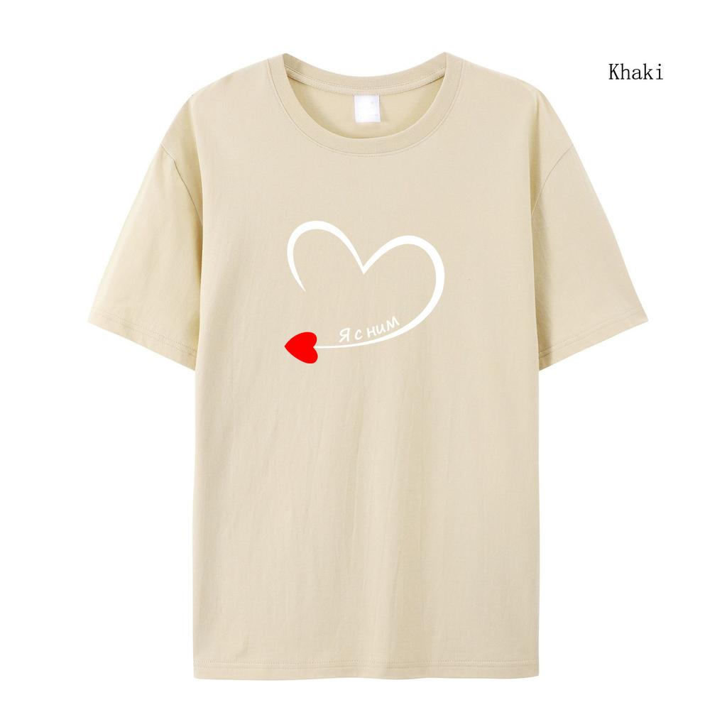 King Queen Пара с короткими рукавами «Я с ней» с принтом Летняя футболка с короткими рукавами Мужская футболка Женская футболка с короткими рукавами