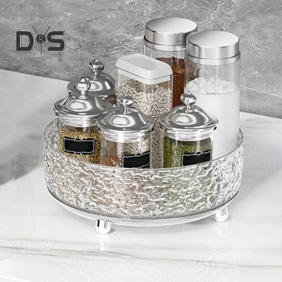 Поднос для хранения косметики, вращающийся на 360 градусов, многофункциональный держатель для кистей для макияжа, подставка для специй