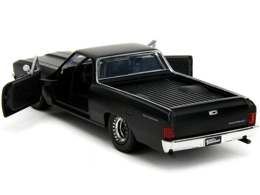 JADA TOYS 1/32 Форсаж Chevrolet El Camino 1967 Матовый черный F&F10 Chevy El Camino Литая модель автомобиля [Параллельный импорт]