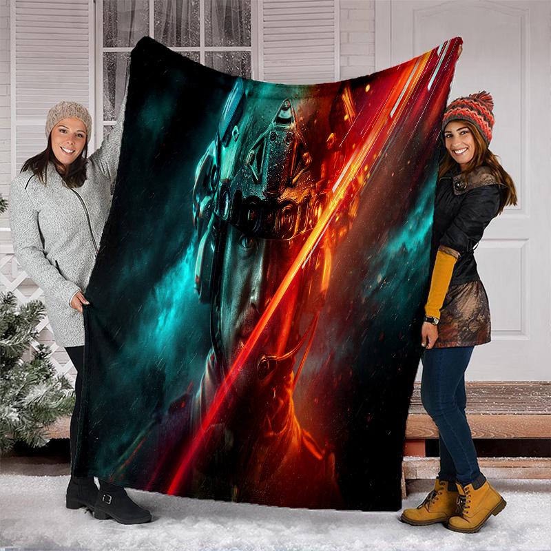 Cyberpunk Soldier  Blanket Soft Comfortable All Seasons Perfect Sofa Office Naps Trips Birthday Christmas Gift