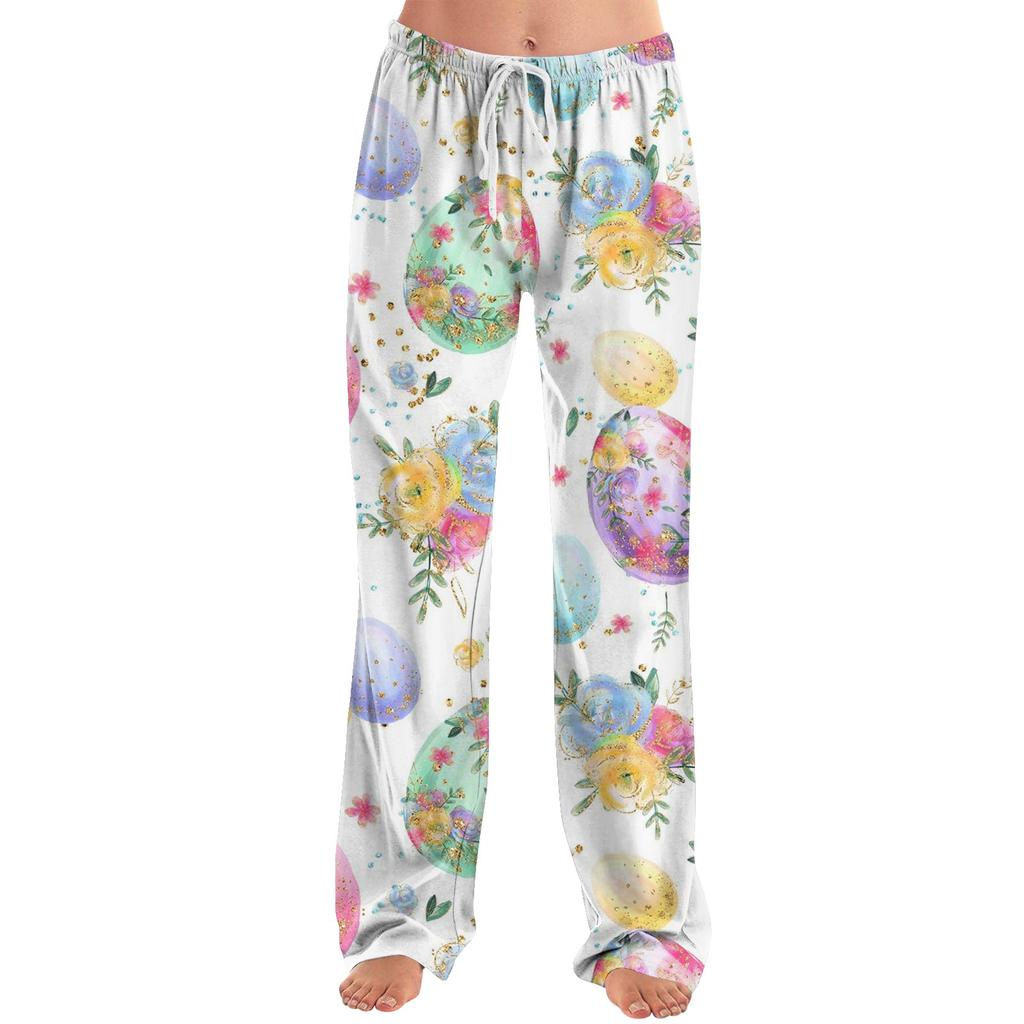 Женские модные свободные повседневные брюки с пасхальным принтом