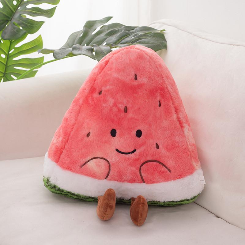 Shape Plush Watermelon Doll With Embroidery Design For Playroom Decor And Gift