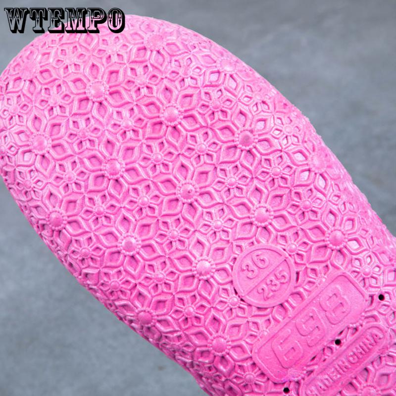 Шлепанцы из ПВХ, женская верхняя одежда, обувь с дырочками, летние сандалии с мягкой подошвой и толстой подошвой, домашние тапочки для ванной комнаты с полым носком, уличные пляжные шлепанцы