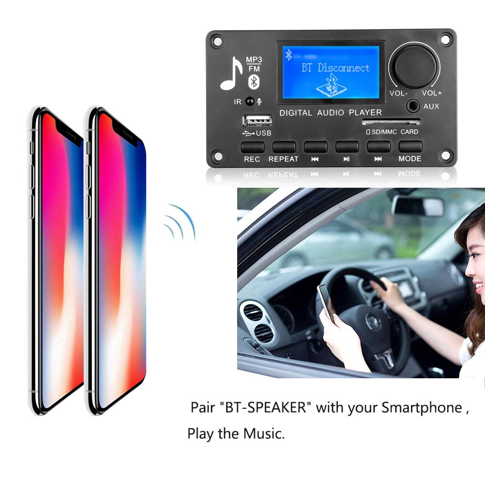12 В Handsfree Bluetooth 5.0 MP3 WMA WAV Декодер Плата Папка Дисплей Беспроводной Музыкальный Аудио Модуль USB TF FM Автомобильный Радио Комплект