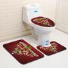 Christmas Bathroom Floor Mat Toilet Three-Piece Set