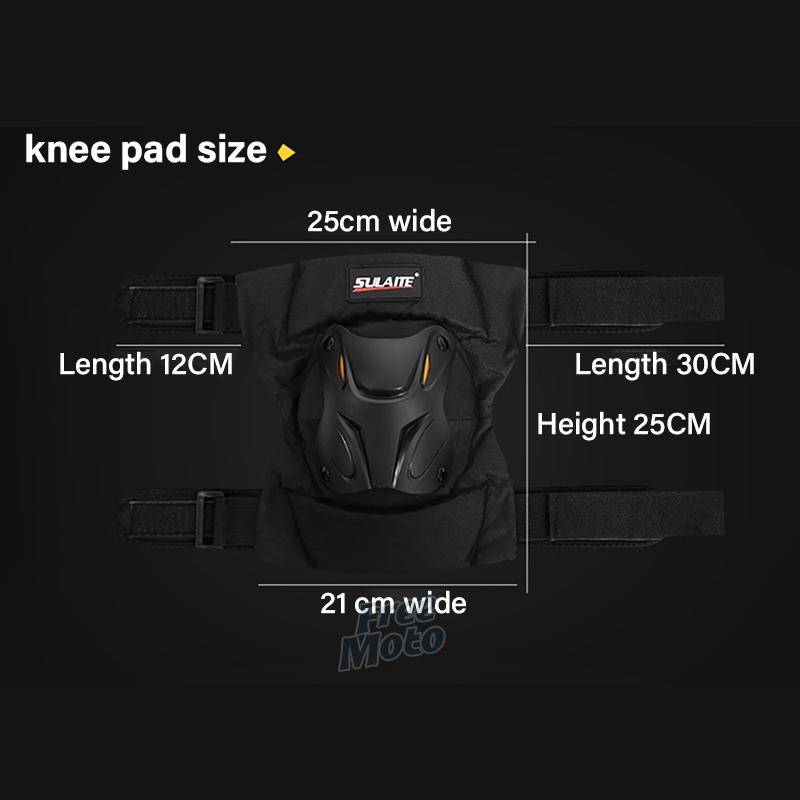 1 Pair Motorcycle Knee Shin Guard Pads Black Adjustable Knee Cap Pads Protector Armor for Motocross Racing Mountain Biking