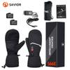 Savior All Finger Mittens Heated Gloves Touch Phone Waterproof Windproof Battery Electric Heated Skiing Gloves Men Women Thermal
