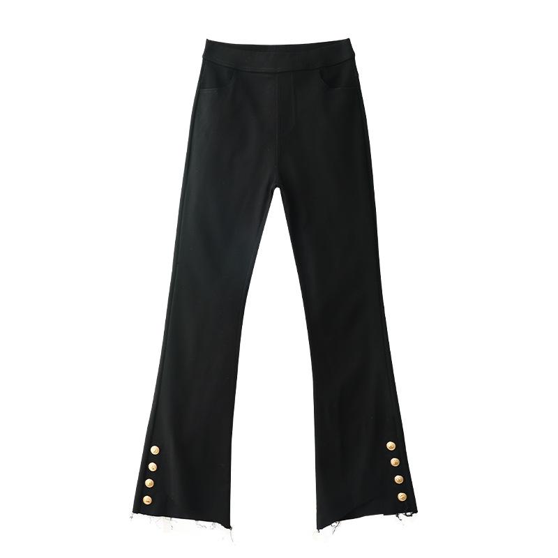 Slit Bell-bottom Pants for Women In Summer New Irregular and Versatile Slightly Slim-fit Fit Straight Casual Pants