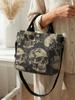 Vintage Distressed Skull Print Tote Bag Detachable Strap Crossbody Handbag For Women Daily Shopping
