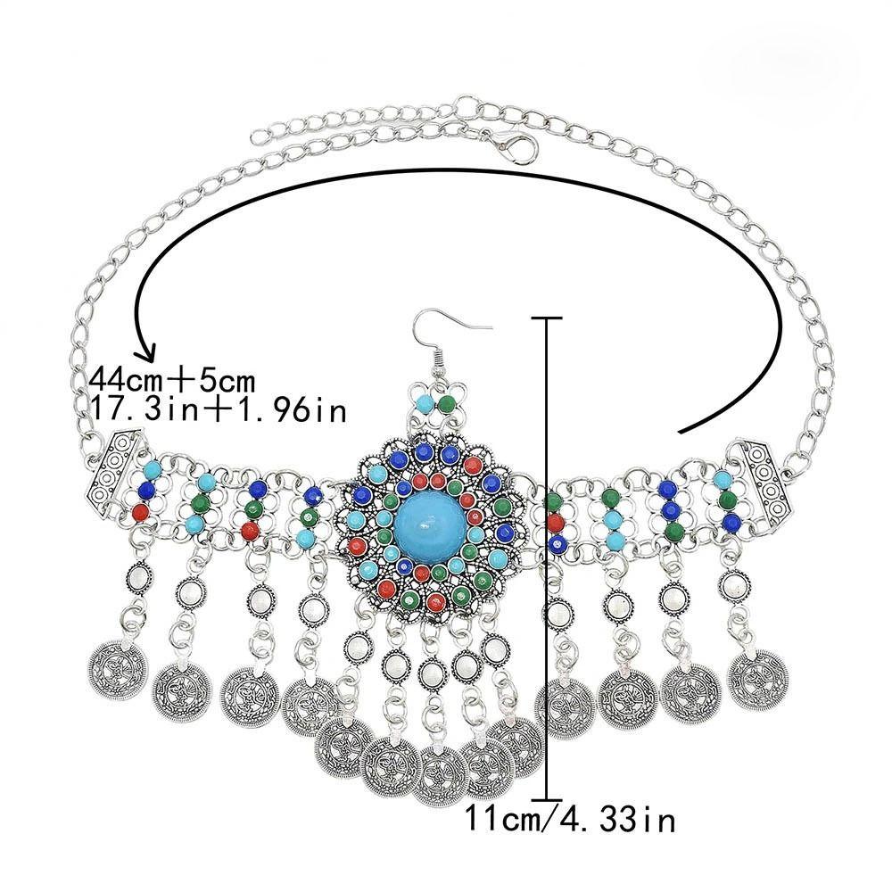 Племенные афганские повязки на голову Бохо повязки с бусинами Женская цепочка на голову Головной убор Hanfu Цепочка на лоб