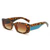 Vintage Leopard Print Gradient Square Women Sunglasses Fashion Leisure Color Blocking Spectacle Frame Men Sun Glasses Uv400