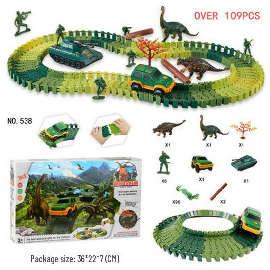 Children's DIY Electric Racing Car & LED Train Educational Toy Set