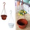 Durable Round Hanging Flower Pot Plastic With Hanging Strap Hanging Pot Plant Basket