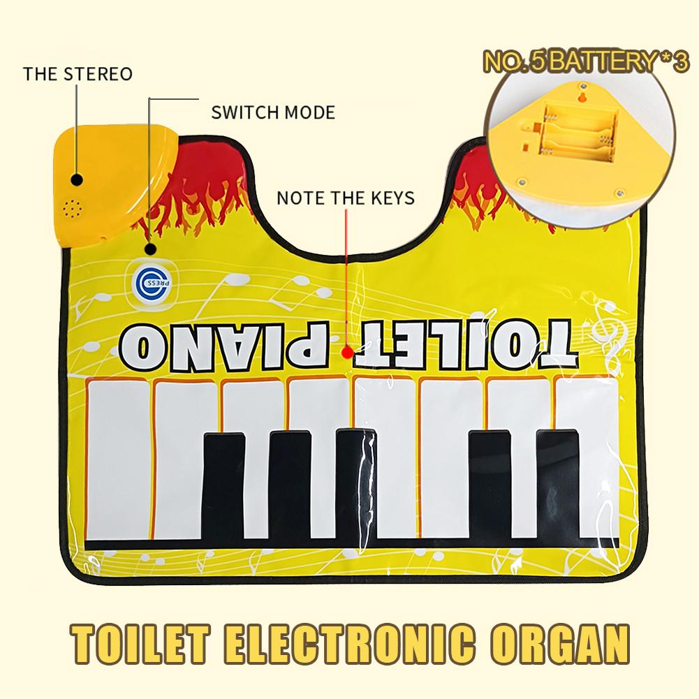 60x48CM Toilet Piano Mat Sounding Carpet Bathroom Funny Toe Music Keyboard Toilet Floor Mat Potty Piano Sounding Blanket