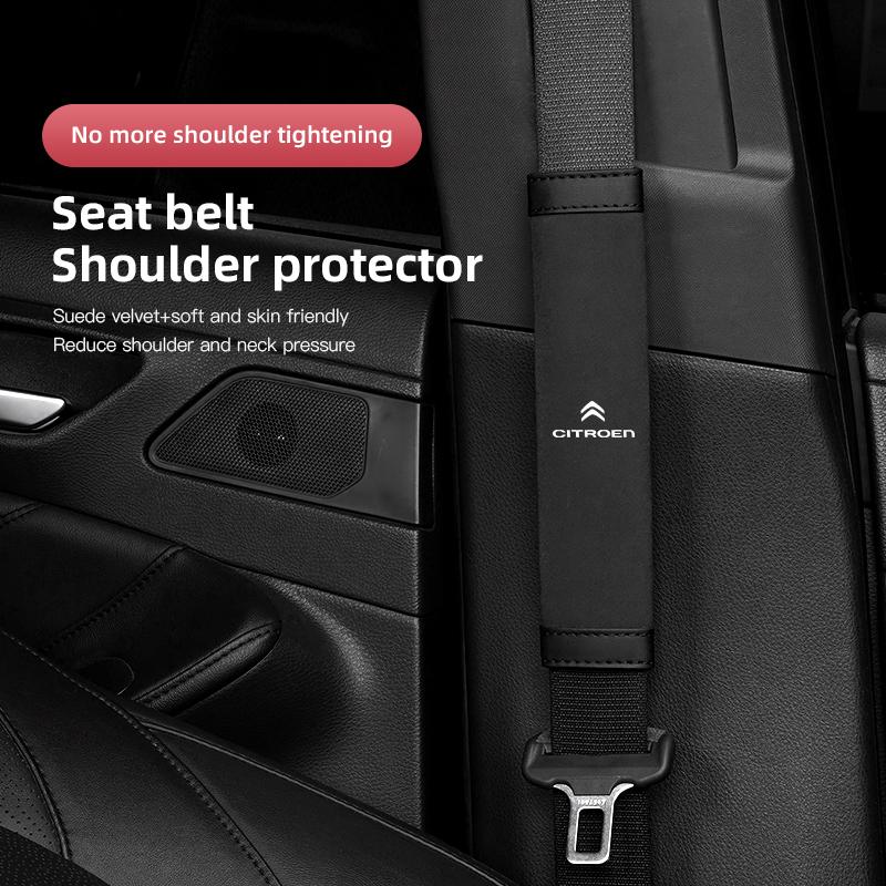 AJFJ2 2Pcs Car Seat Belt Shoulder Protection Set Interior Accessories For Citroen C6 C4 C3 C2 2CV VTS DS3 DS5 RD3 Cross Berlingo Xsara