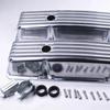 SBC 283-400 Tall Fin Polished Aluminum Valve Covers, Fits '58-'86 Models