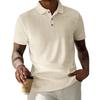 Мужские летние однотонные топы с воротником на пуговицах и коротким рукавом, мужские свободные спортивные повседневные топы