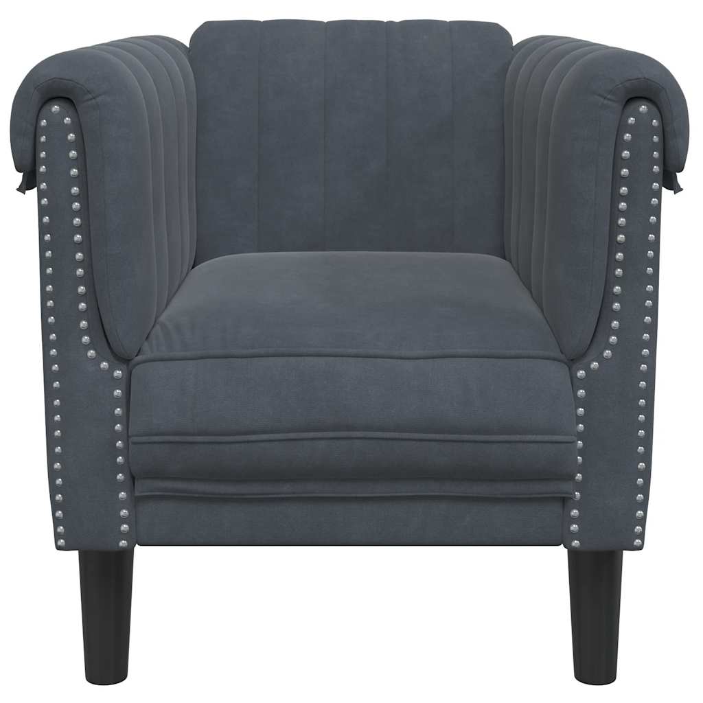 Armchair Dark Grey Velvet