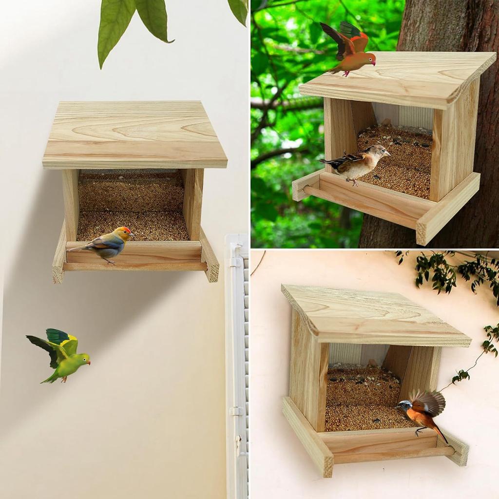 Hole Bird Nest Bird Cage Insulation Solid Wood Breeding Box Wooden House Birds Nest for Garden Patio Decorative Small Birds