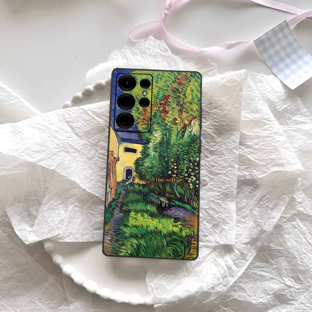 Чехол для телефона с картиной Ван Гога маслом для Samsung S 24 Fe 25 Ultra Plus 20 Lite 21 30 22 23 24 22 Ultra 5G Fundas