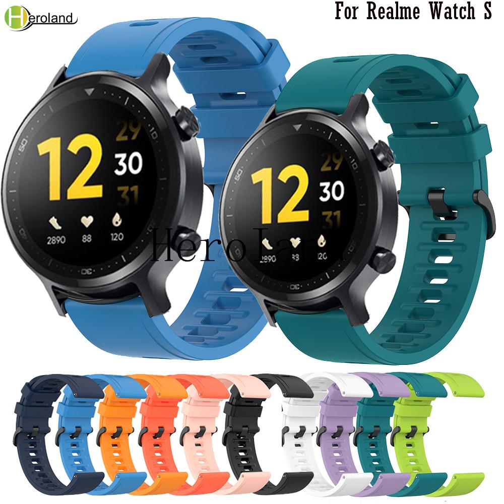 Мягкий силиконовый ремешок для часов для Realme Watch S SmartBand Браслет Ремешок на запястье Аксессуары Ремешок для Huawei Honor Magic Watch 2 46 мм
