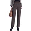 Women's Fleece-Lined Elastic Waist High-Waist Loose Straight-Leg Pants for Spring and Autumn