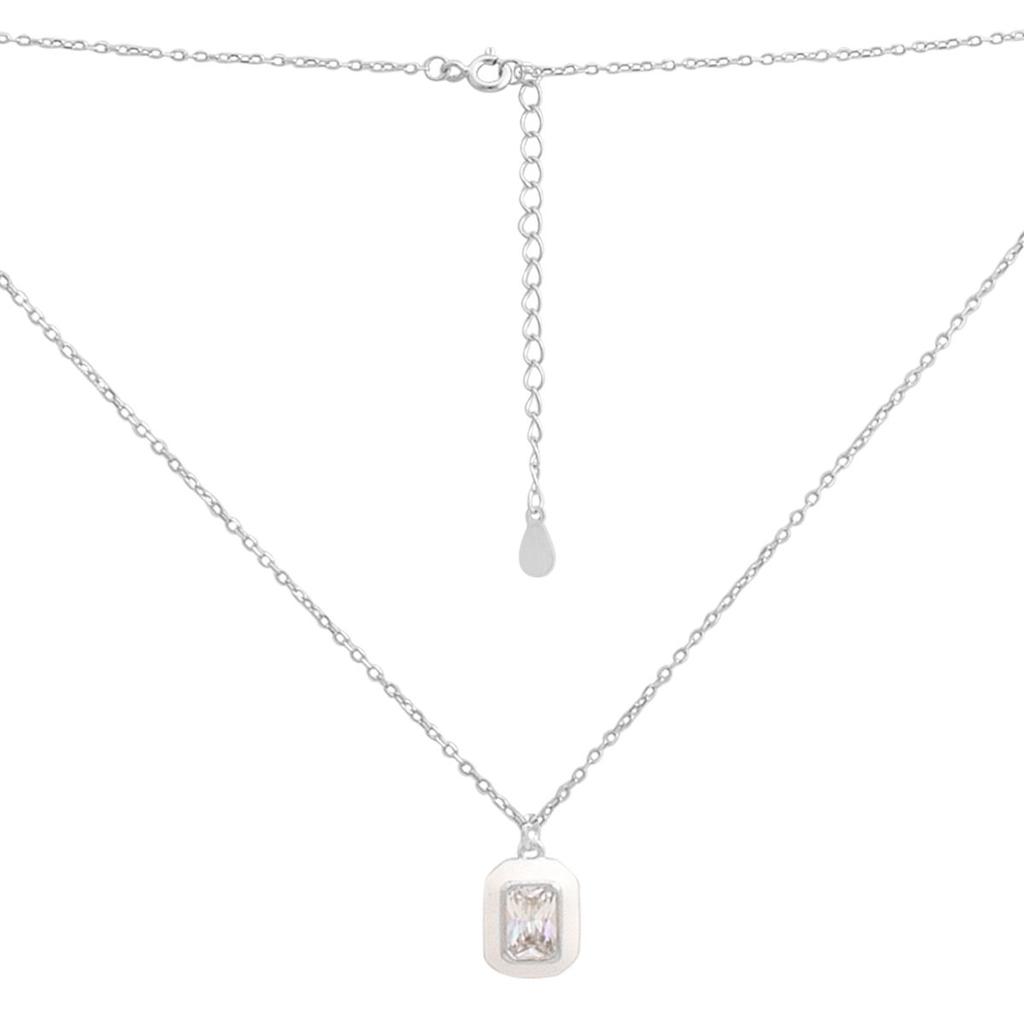 Серебряное колье с фианитами, емаллю, вес изделия 2,16 гр (2185635)