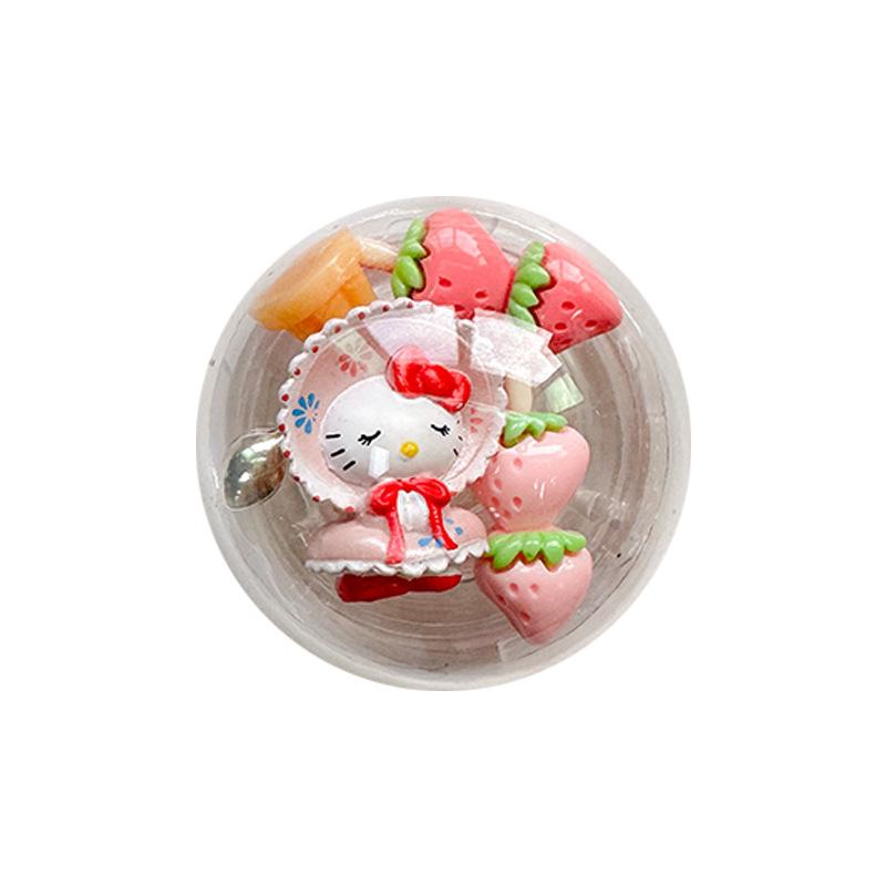 Mobile Phone Airbag Bracket Pasted Round Rocking Music Strawberry Kt Cat Women'S Cute Magnetic Desktop Support Rack Ring