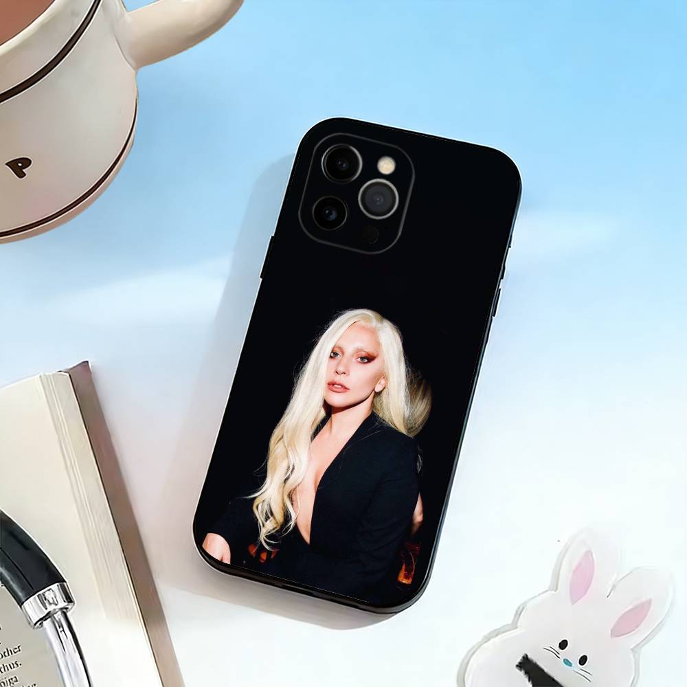 D-Талантливая певица Леди Гага Чехол для телефона для iPhone 17,16,15,14,13,12,11 Plus,Pro Max,XS,Мягкий силиконовый Черный чехол