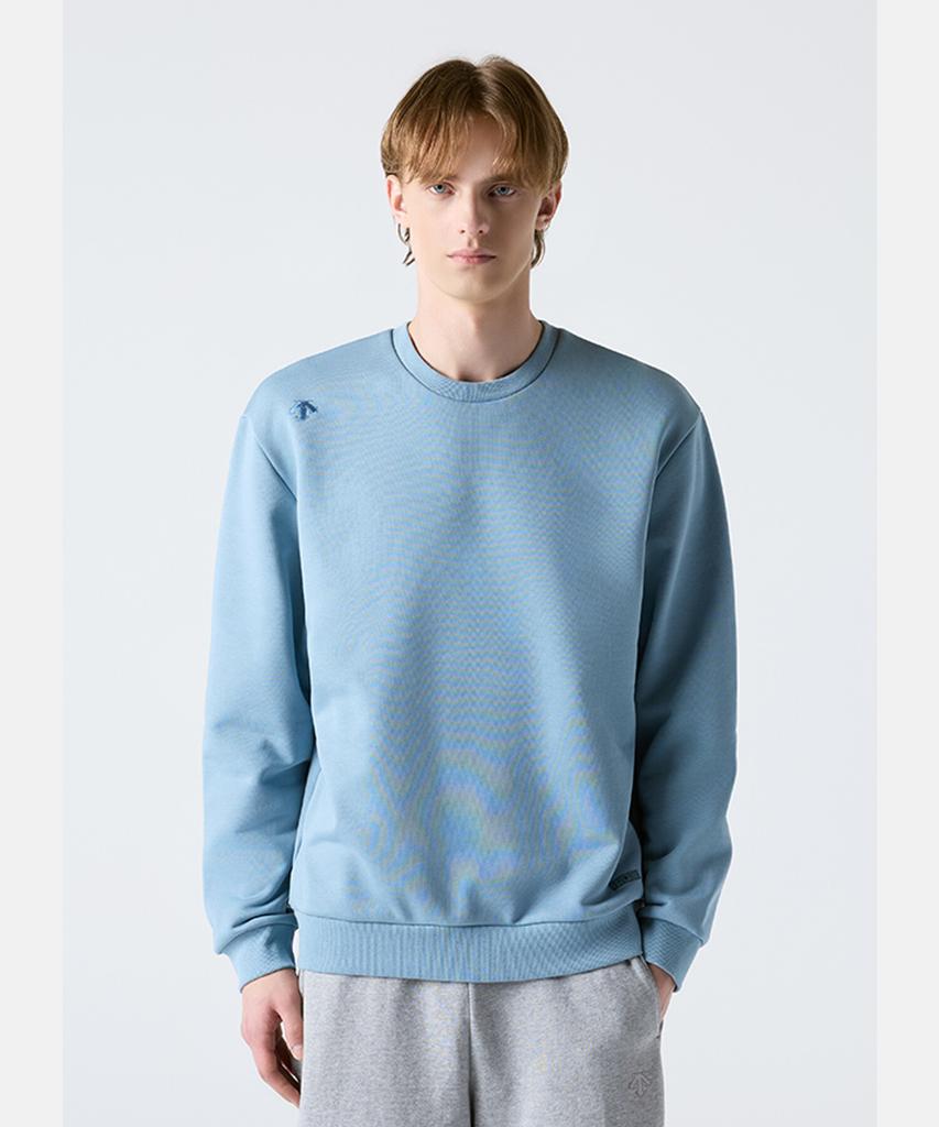DESCENTE Sports Terry Wording Logo Sweatshirt Blue Sr123Uht11 (B Type)
