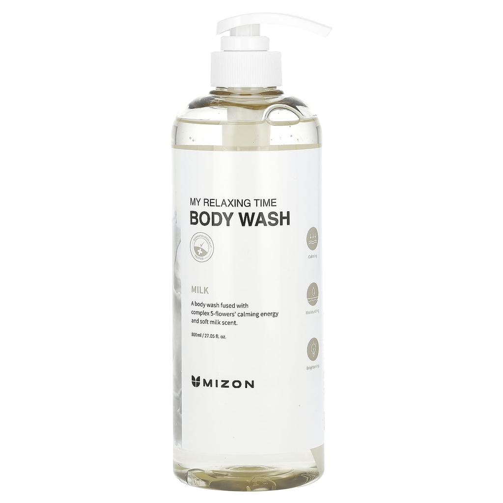 Mizon My Relaxing Time, Body Wash, Milk, 800 Ml (27.05 Fl Oz)