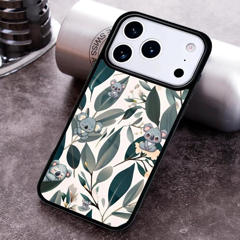 Koala and Eucalyptus Bumper Phone Case for iPhone 17 16 15 Pro Max Air 14 13 12 11 Plus Shockproof Cover