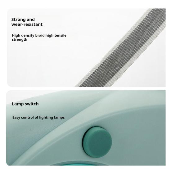 Выдвижной поводок для собак с эргономичной ручкой, пояс для прогулок с защитой от спутывания, фонариком и дозатором пакетов для фекалий для средних и маленьких собак