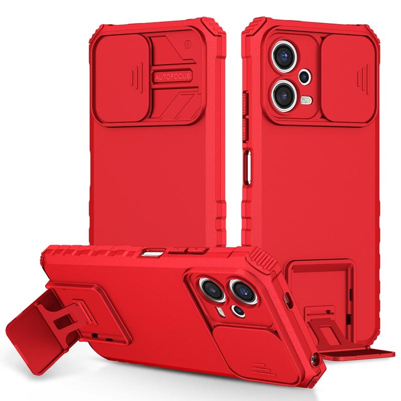 Ударопрочный защитный чехол для телефона Xiaomi Redmi Note 12 4G, чехол-подставка, сдвижная крышка объектива для Redmi Note12 5G
