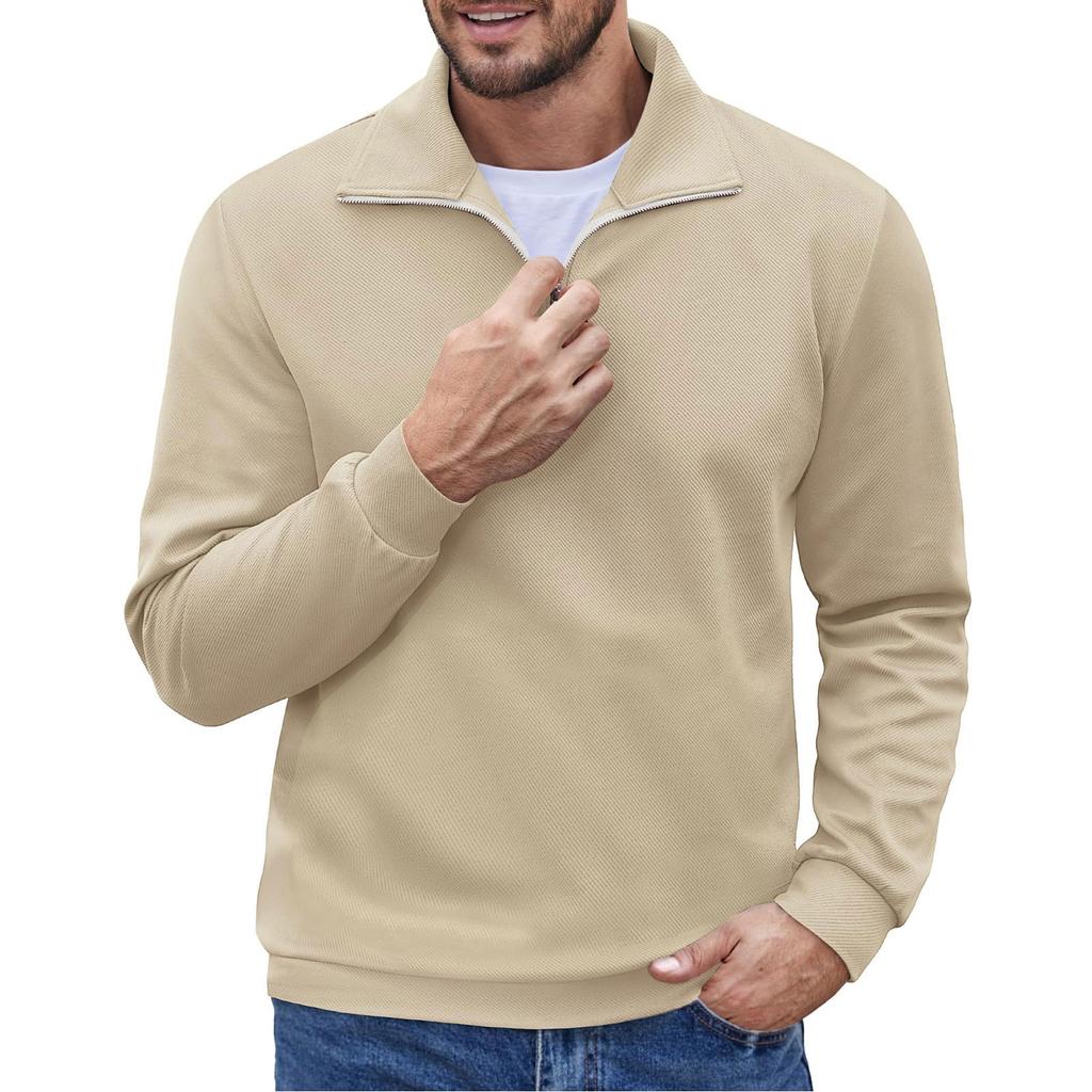 Spring And Men's Collar Zipper Sports Shirt Outdoor Casual Top