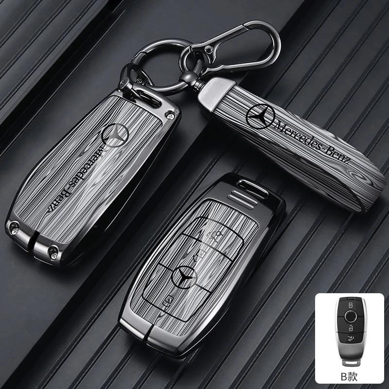 ZJH5 Car Key Case Cover For Mercedes Benz E C G M R S Class W204 W212 W176 GLC CLA GLA AMG Protector Keychain Shell Accessories