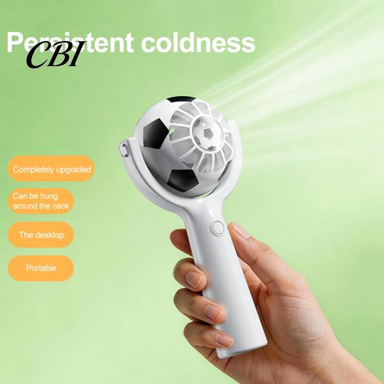Multi-speed Handheld Fan Soccer Neck Fan, Portable Mini with Lanyard, Soft Breeze Football Shape Cooling for Outdoor Sports, Gift