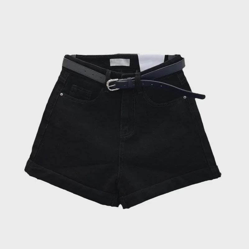 Женские шикарные джинсовые шорты с высокой талией - корейский стиль, свободный крой, широкие штанины, повседневные летние шорты