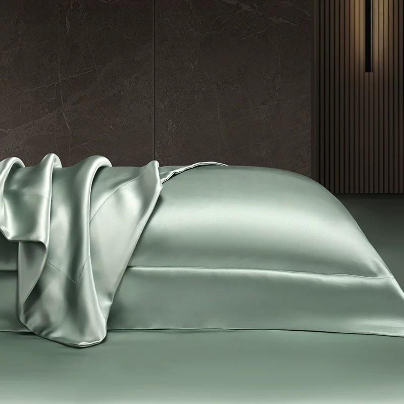 100% Pure Mulberry Silk Pillowcase 19 Momme Double-Sided Active Dyed Solid Color Single Pillow 48x74cm