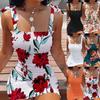 Ayollar Modasi Yelkasi Ochiq Yengsiz Smokli Bodycon Ko'ylak Ayollar Yelkasi Ochiq Mini Ko'ylaklar Ayollar Qisqa Kechki Klub Bosmali Ko'ylak