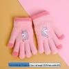 Kids' Winter Cartoon Plush Five-Finger Gloves - Warm, Anti-Freeze, for Boys & Girls, Medium To Large