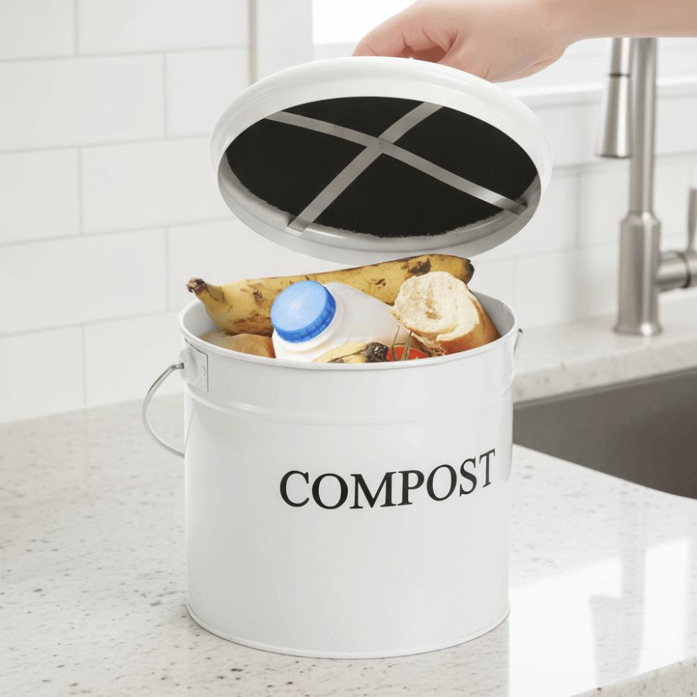 Large Capacity Kitchen Compost Bucket Kitchen Trash Bin Kitchen Counter-top