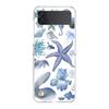 Phone Case For Samsung Galaxy Z Flip 3 4 5 Hard Folding Clear PC Bumper For Samsung Z Flip 6 Back Cover Blue Ocean Animals