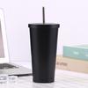 500/750ml Stainless Steel Mug with Straw Reusable Flask Metal Coffee Milk Water Bottle Office Portable Large Capacity Thermos