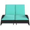 Black Sun Lounger with Cushions 114 x 205 x 73 cm Poly Rattan