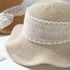 Summer lace straw hat bow wide brim French retro casual fashion versatile fisherman hat