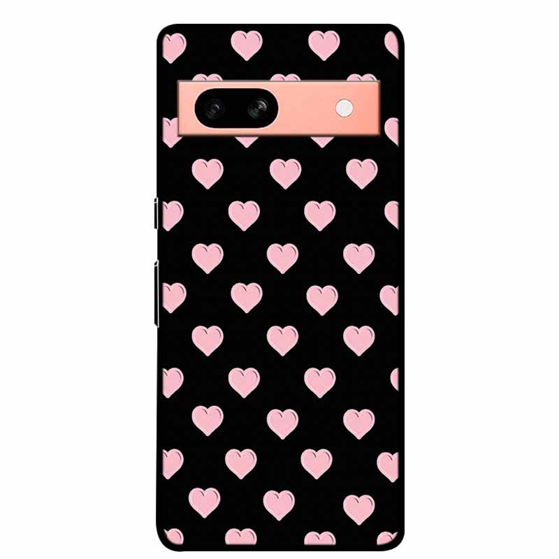 3D Flowers Case For Google Pixel 7a 5G Case Emboss Relief Floral Black Silicone Soft Back Covers For Google Pixel 7a Case Fundas